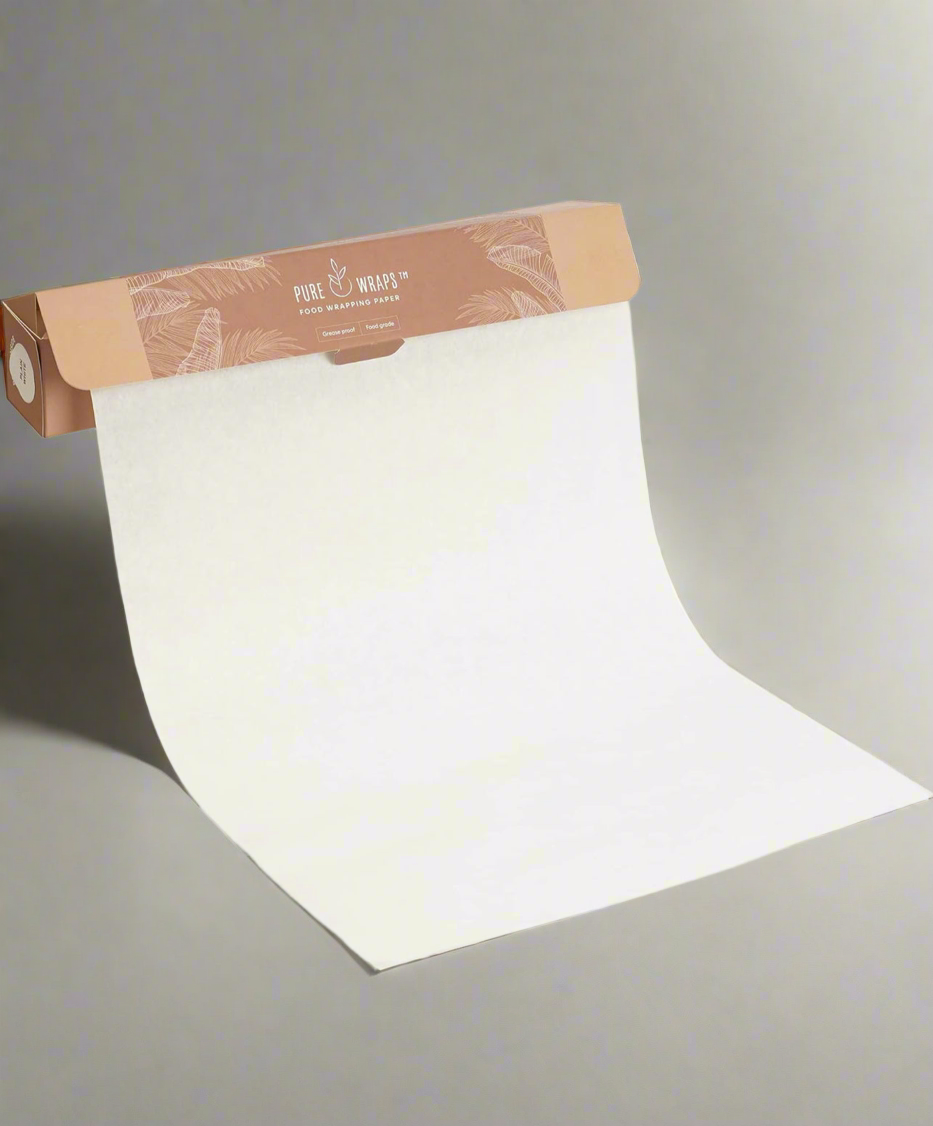 Purewraps Food Wrapping Paper - White Plain Roll - 18 Meters - Pack of 2