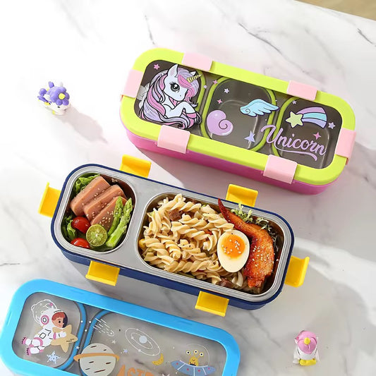 Funstack 2 compartment Insulated Bentobox with spoon n fork