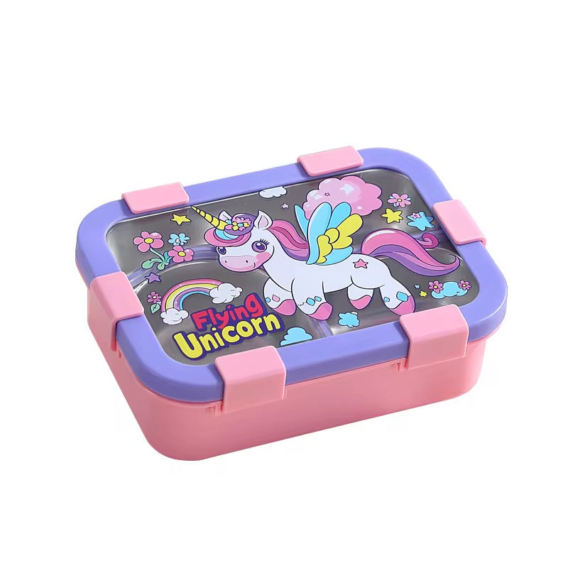 FunStack Kids 3 compartment Insulated Bento Box with spoon n fork