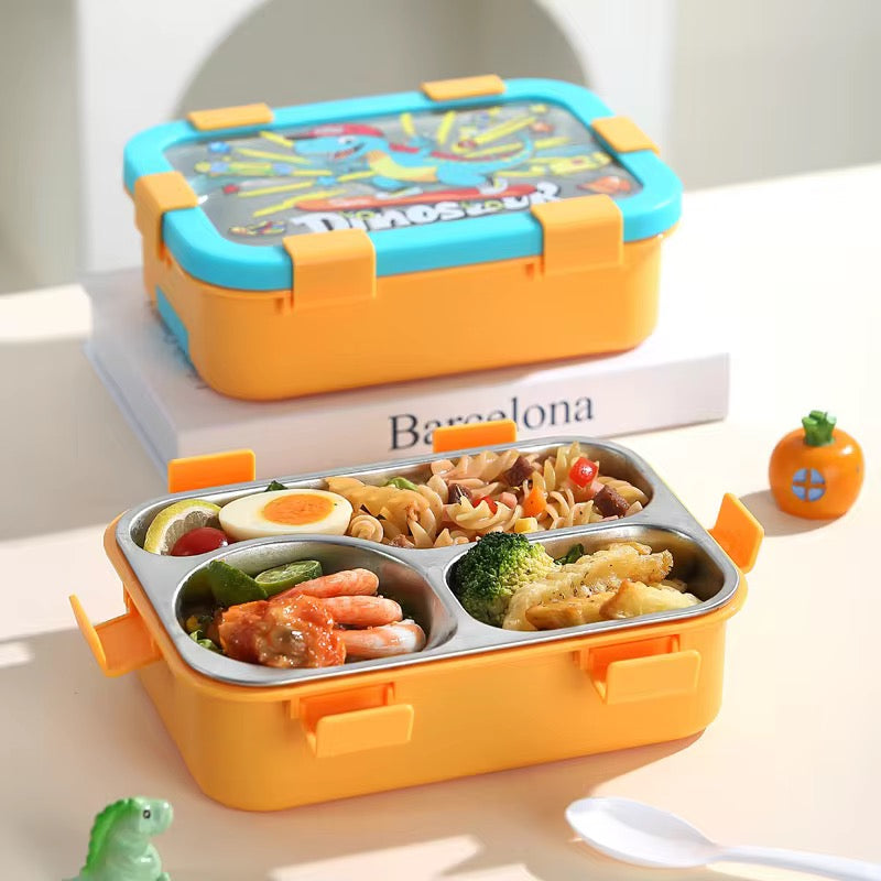 FunStack Kids 3 compartment Insulated Bento Box with spoon n fork