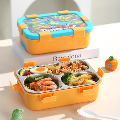 FunStack Kids 3 compartment Insulated Bento Box with spoon n fork