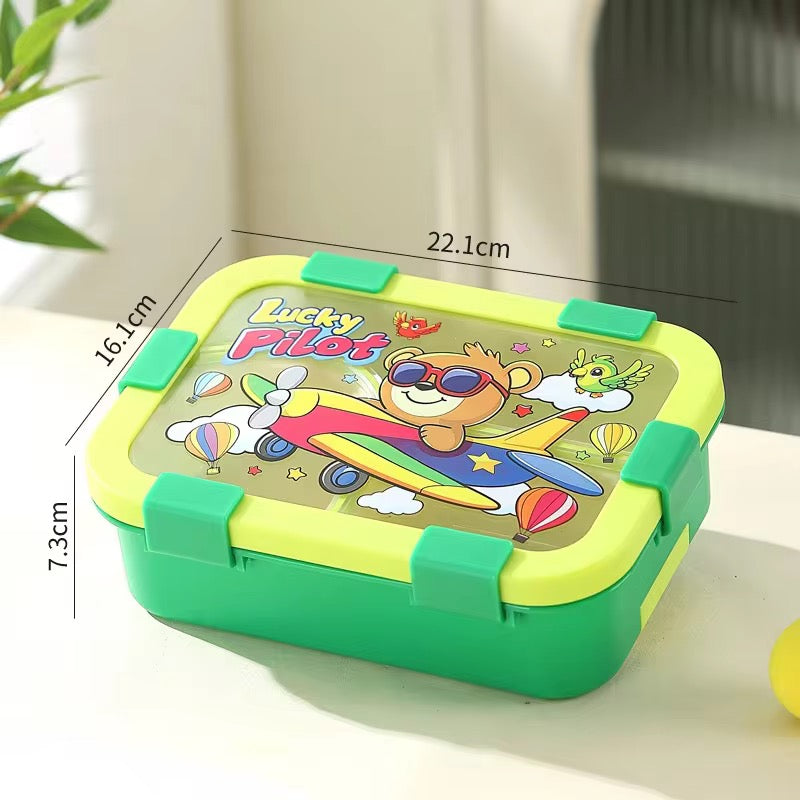 FunStack Kids 3 compartment Insulated Bento Box with spoon n fork