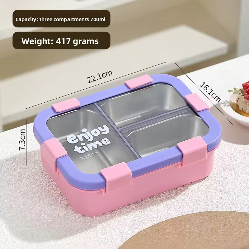 FunStack 3 compartment Insulated BentoBox with spoon n fork