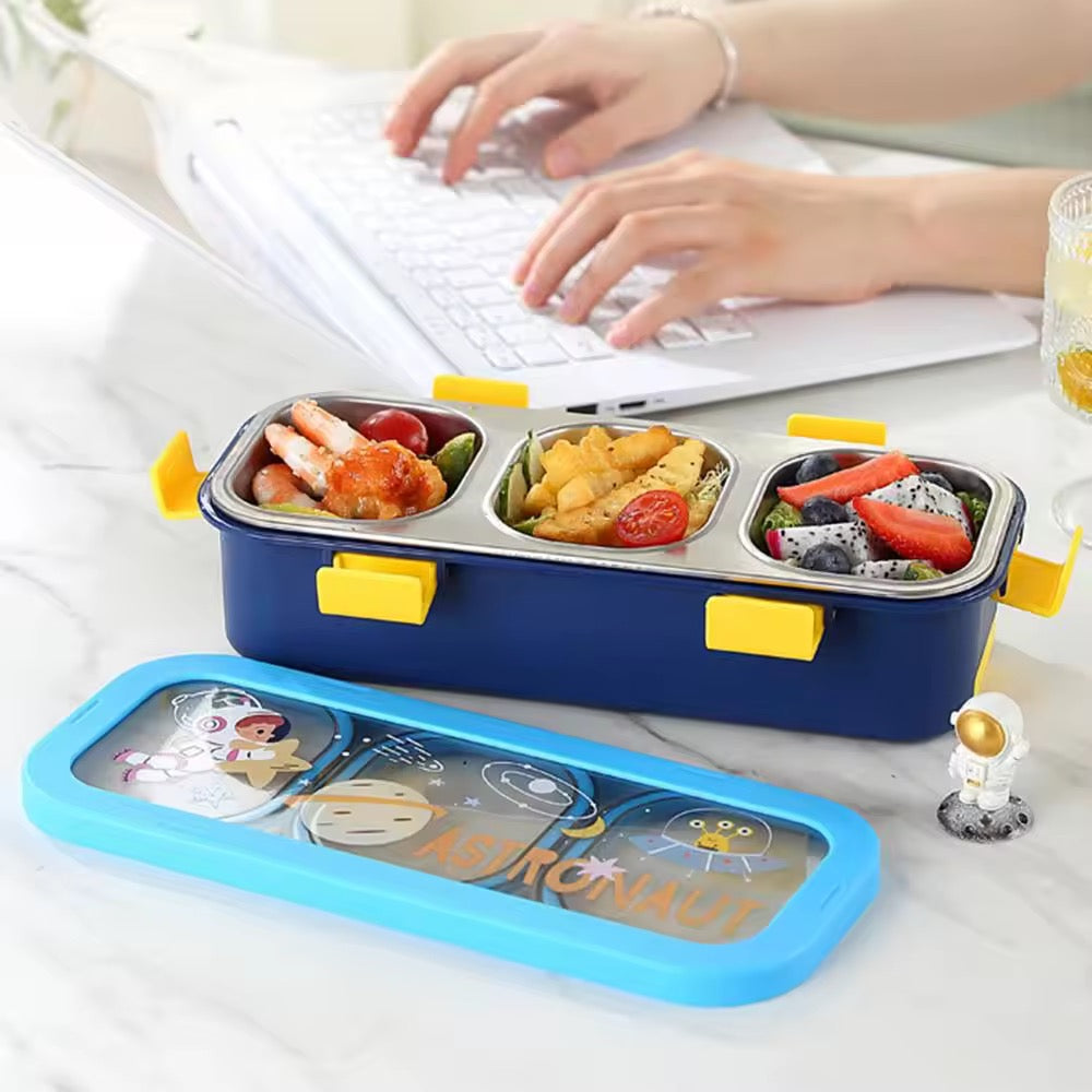 Funstack 2 compartment Insulated Bentobox with spoon n fork