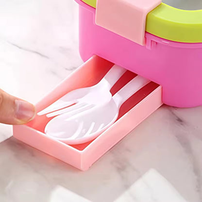 Funstack 2 compartment Insulated Bentobox with spoon n fork