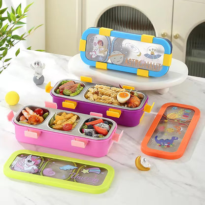 Funstack 2 compartment Insulated Bentobox with spoon n fork