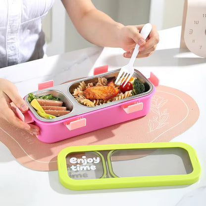 FunStack 2 compartment Insulated Bentobox with spoon n fork