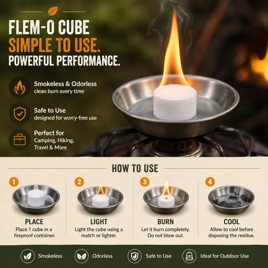 Flem-O Fuel Cubes – Smokeless Dry Fuel Cubes - 4 cubes