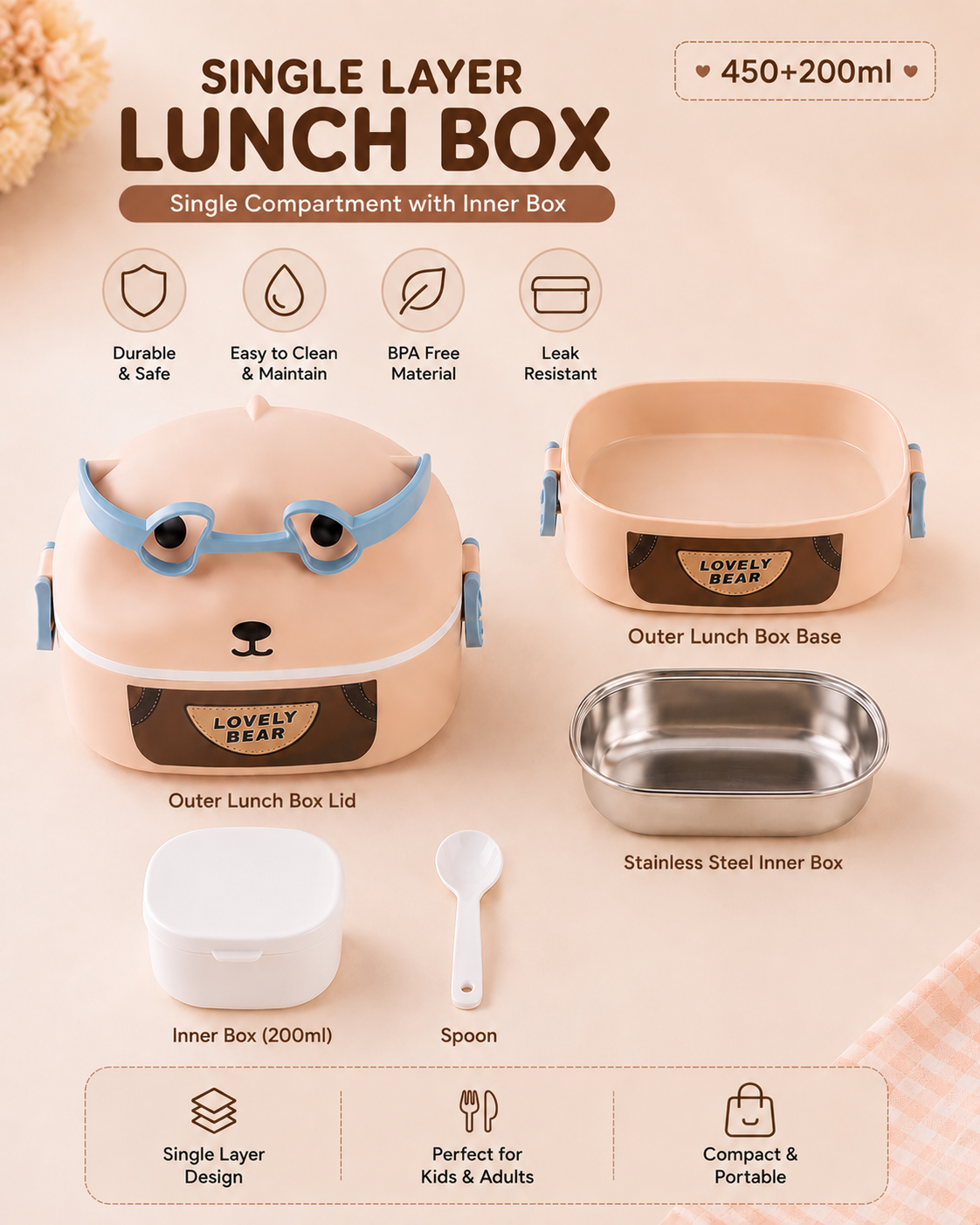 Littlespoons Bear Bento Box