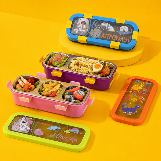 Funstack 2 compartment Insulated Bentobox with spoon n fork