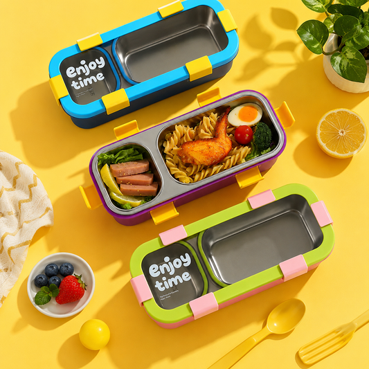 FunStack 2 compartment Insulated Bentobox with spoon n fork