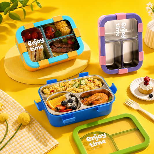FunStack 3 compartment Insulated BentoBox with spoon n fork
